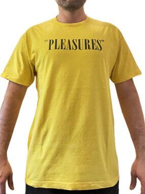 Pleasures 666 Logo T-Shirt Yellow Large